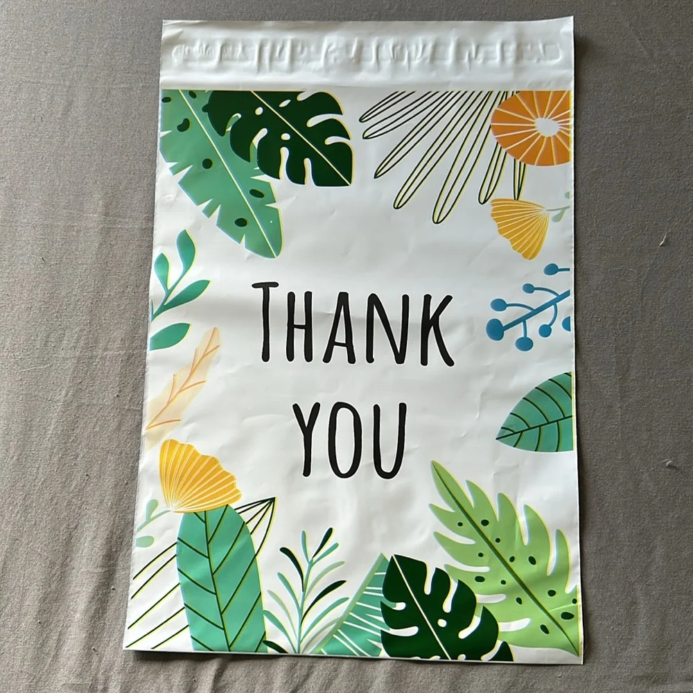 10x13 floral poly mailers bundle 15 - plus mystery thank you cards and stickers
